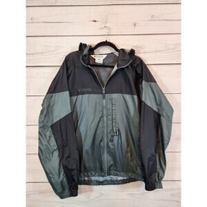 Columbia Men's Green Colorblock Full Zip Hoodie Windbreaker Jacket Size‎ Medium
